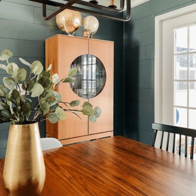 Dining room painted in Homburg Gray SW 7622 by @brbgoingtodisney.