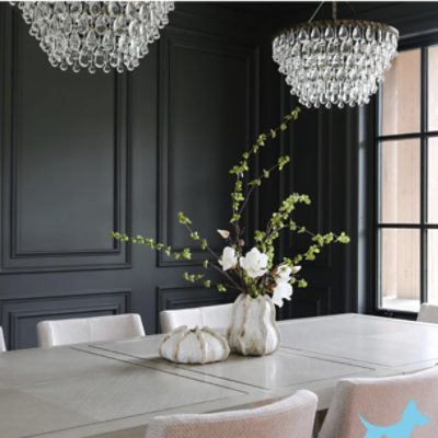 Dining room painted in SW 7069 Iron Ore.