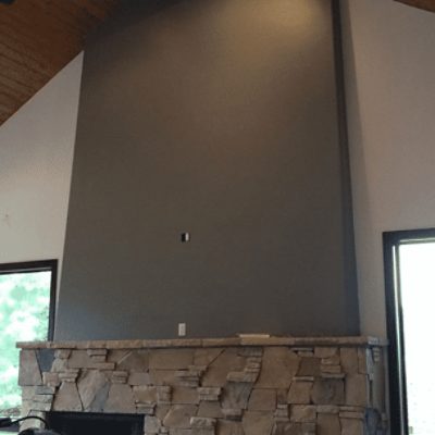 Wall painted in Classic French Gray SW 0077 by @khj_designs.