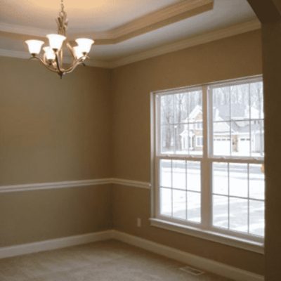 A dining room painted in relaxed khaki sw 6149 by @meghanv.