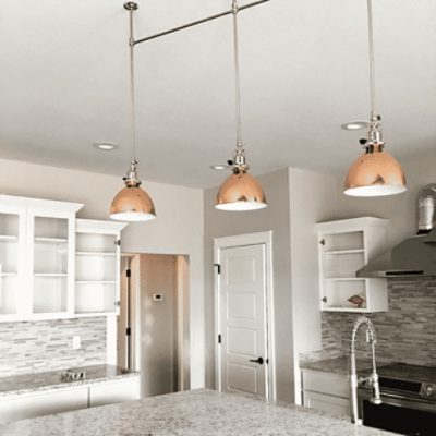 Kitchen painted in Alpaca SW 7022 by @inkandoatmeal.