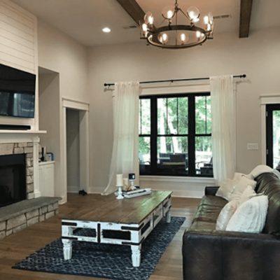 Living room painted in City Loft SW 7631 by @knoxfarmhouse.