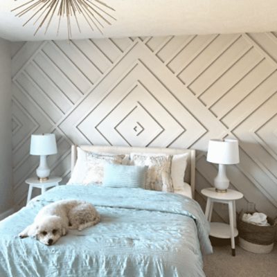 Bedroom painted in Anew Gray SW 7030 by @mann_made_home.