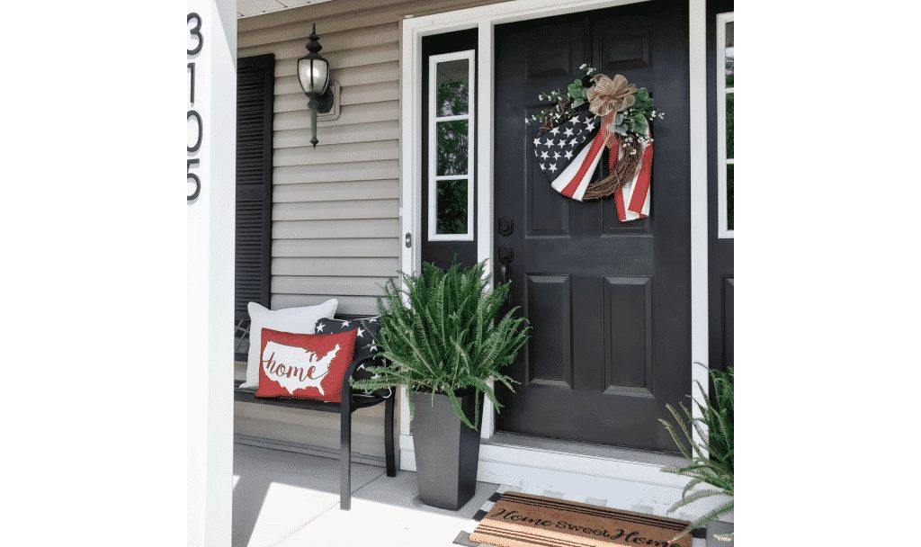 FRONT DOOR DESIGN Craftsman Charm Exterior - Sherwin Williams Black Magic  Door with Polish Bras…