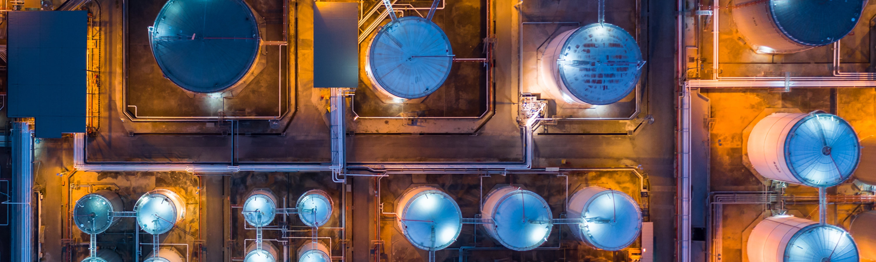 aerial photo of a tank farm