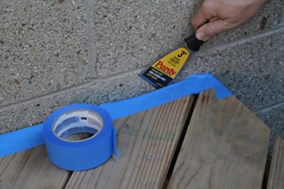 Using painters tape on the borders of a garage