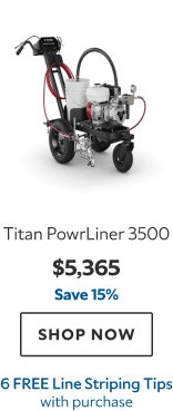 Titan PowrLiner 3500. $5365. Save 15%. Shop now. 6 Free Line Striping Tips with purchase.