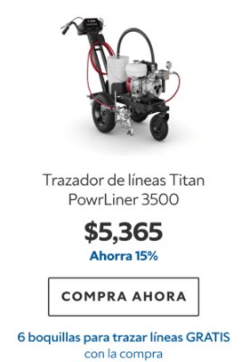 Trazador de líneas Titan PowrLiner 3500. $5365. Ahorra 15%. Compra ahora. 6 boquillas para trazar líneas gratis con la compra.