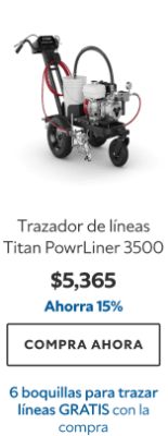 Trazador de líneas Titan PowrLiner 3500. $5365. Ahorra 15%. Compra ahora. 6 boquillas para trazar líneas gratis con la compra.