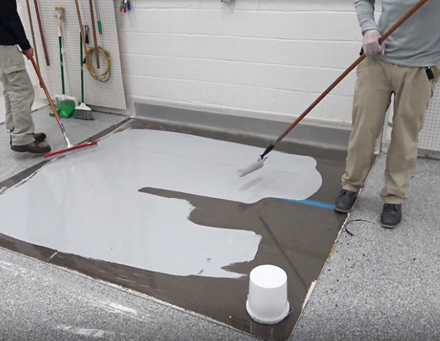 Applicator learning to roll epoxy