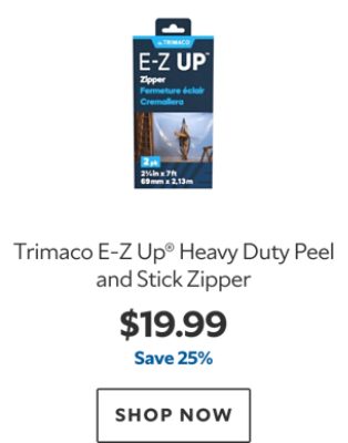 Trimaco E-Z Up® Heavy Duty Peel and Stick Zipper. $19.99, save 25%. Shop now.