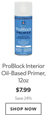 ProBlock Interior Oil-Based Primer, 12oz. $7.99. Save 24%. Shop now.