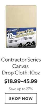 Contractor Series Canvas Drop Cloth, 10oz. $18.99-$45.99. Save up to 27%. Shop now.