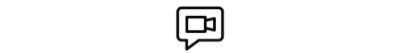 A video camera within a chat bubble icon.