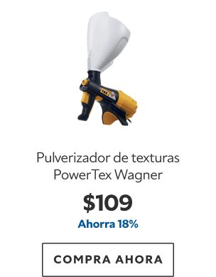 Pulverizador de texturas PowerTex Wagner. $109. Ahorra 18%. Compra ahora.
