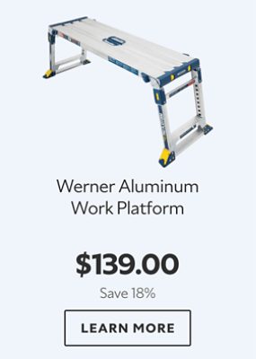 Werner Aluminum Work Platform. $139.00. Save 18%. Learn more.