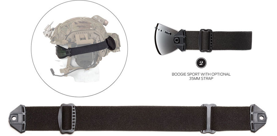 Tactical Goggle Boogie Bungee Cord Hook-and-Loop Strap w/ Post Rail Mounts 