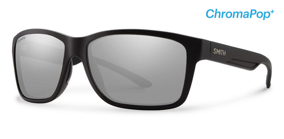 Smith Drake Sunglasses Black Frame ChromaPop Polarized Blue Mirror Lens