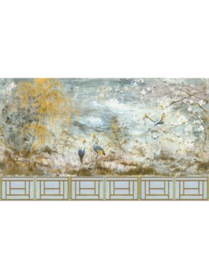 CRESTED CRANE MURAL - SET