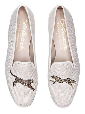 LEAPING CHEETAH SLIPPER LINEN