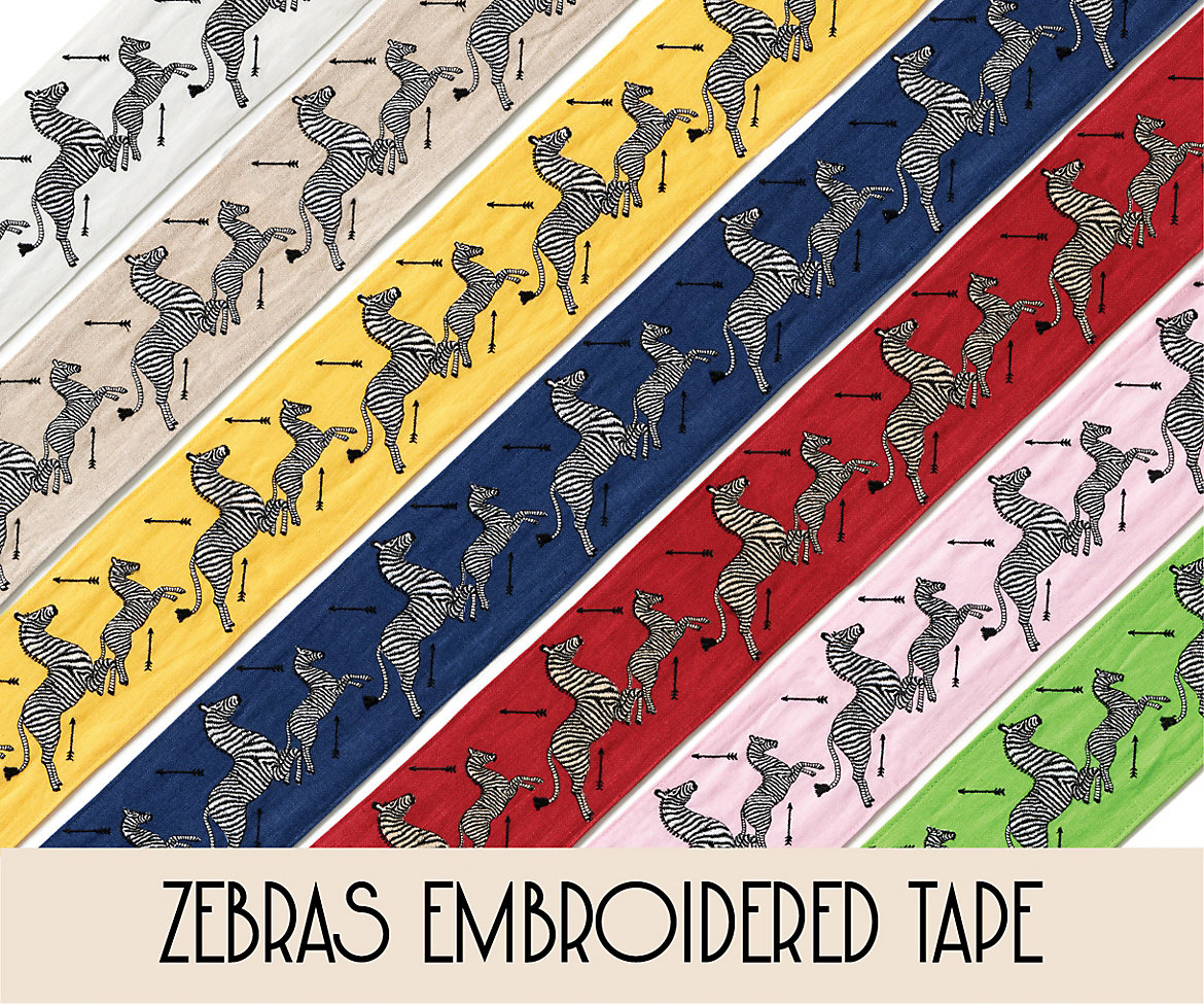 Zebras Embroidered Tape