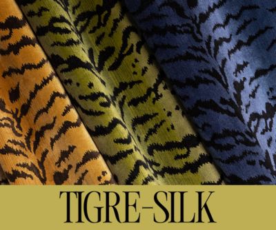 Tigre - Silk our 100% silk signature animal print, now available in three vibrant hues.