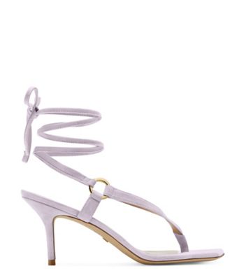 Stuart Weitzman 75mm Lalita Suede Thong Sandals In Wisteria Purple