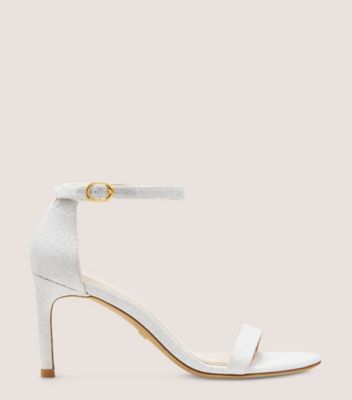 Stuart Weitzman Nunakedstraight Strap Sandal In White