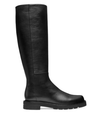 Stuart Weitzman Mila Lift Leather Knee Boots In Black