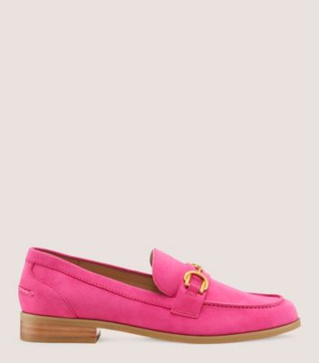 Stuart Weitzman Owen Buckle Loafer The Sw Outlet In Peonia Hot Pink
