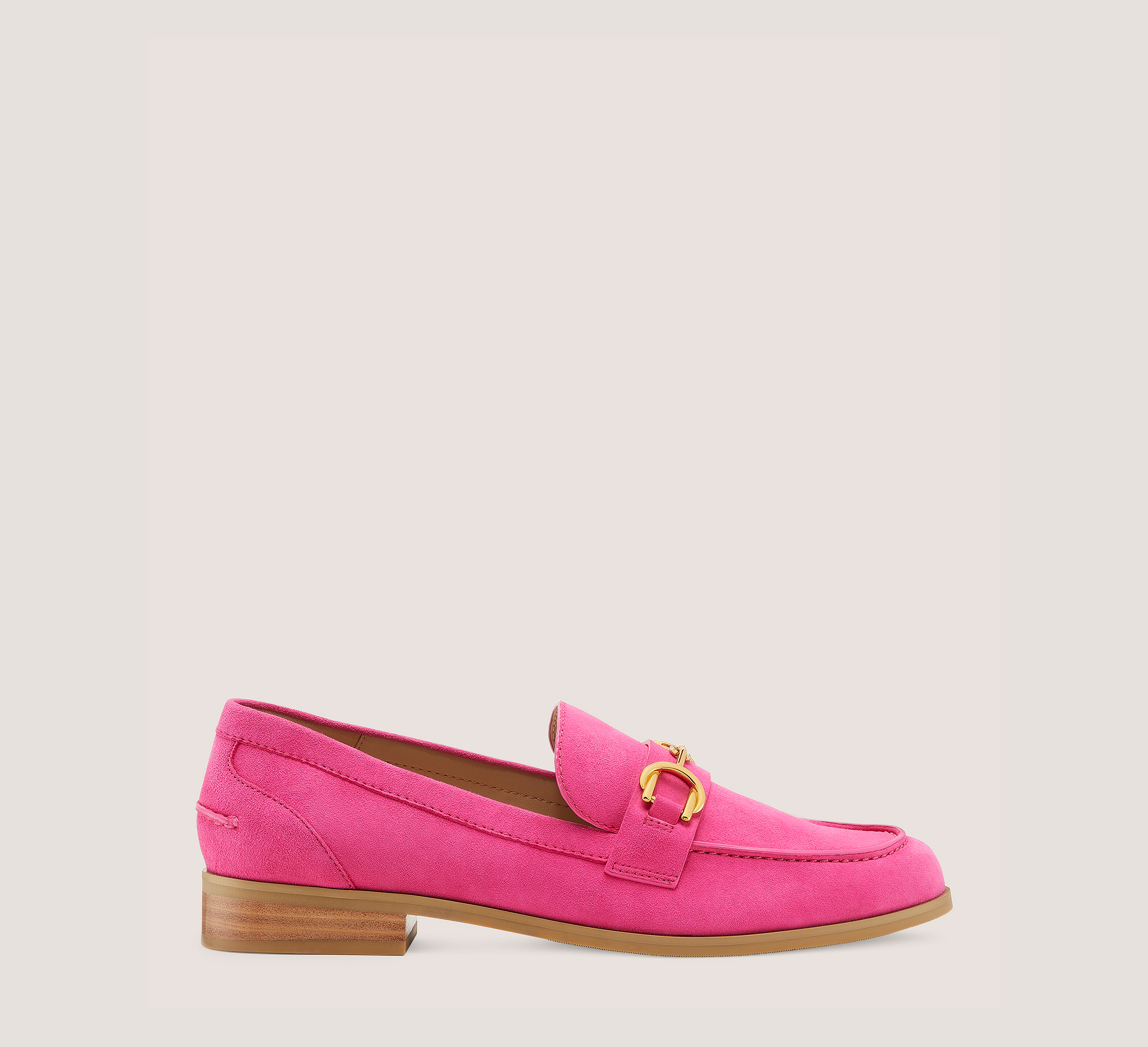 Stuart Weitzman Owen Buckle Loafer The Sw Outlet In Peonia Hot Pink