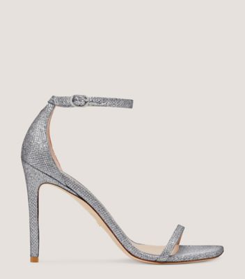 Stuart Weitzman Nudistcurve 100 Strap Sandal The Sw Outlet In Silver