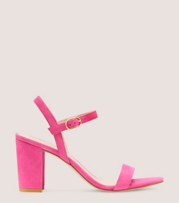 Stuart Weitzman Dancer 75 Block Sandal The Sw Outlet In Peonia Hot Pink