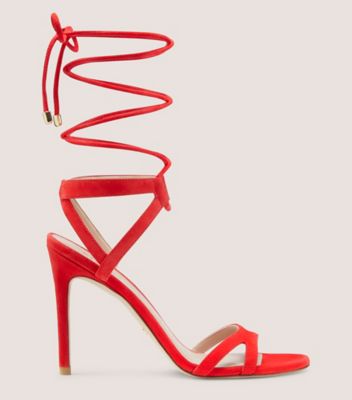 Stuart Weitzman Soiree 100 Lace-up Sandal The Sw Outlet In Coral