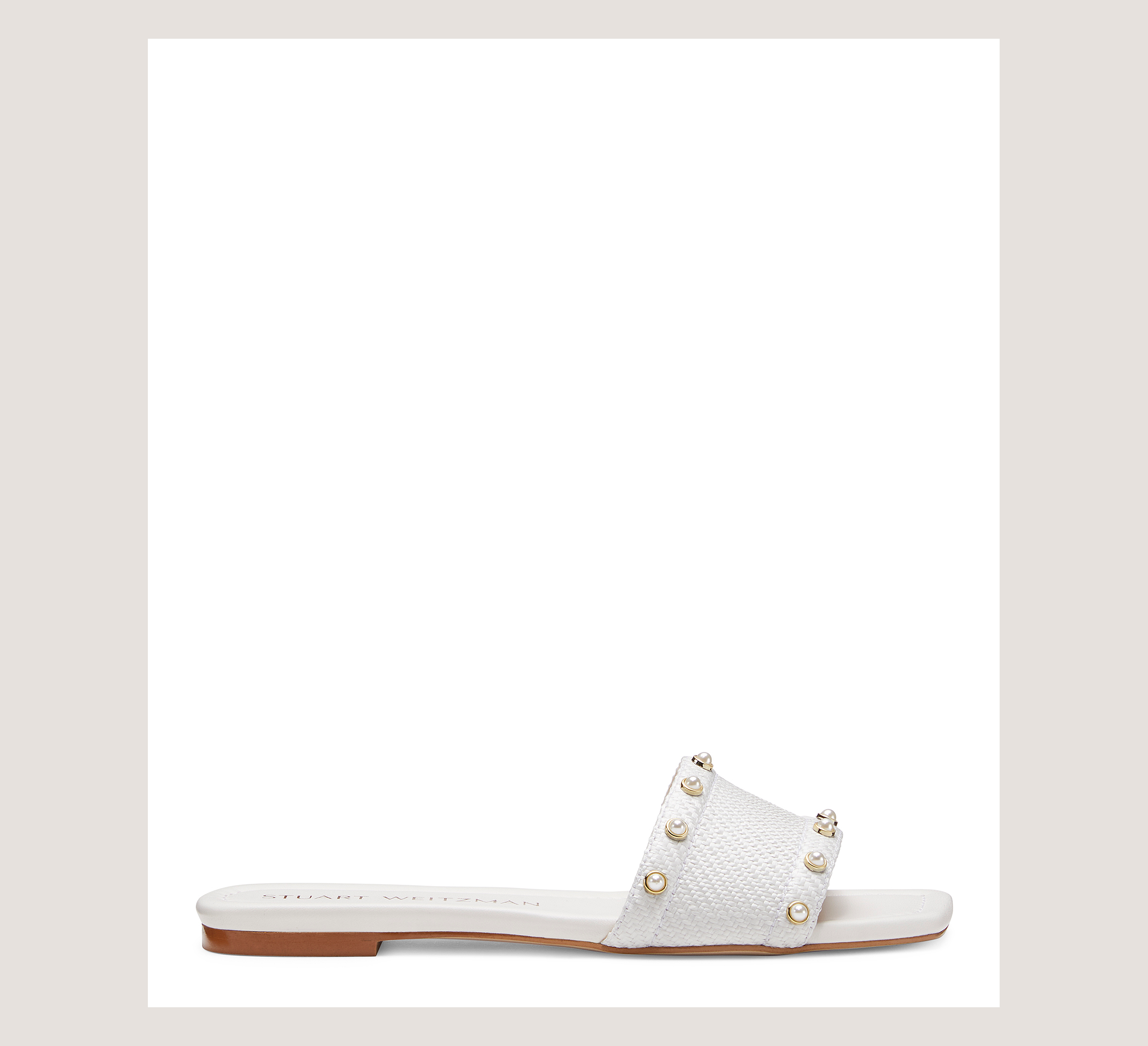Stuart Weitzman Pearl Slide Sandal Flat Sandals In Cream | ModeSens