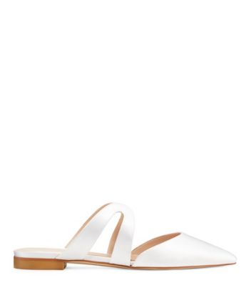 Stuart Weitzman Mariposa Flat Mule The Sw Outlet In White ModeSens