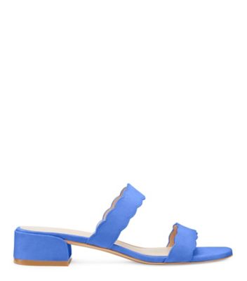 Stuart Weitzman Santorini Scallop 35 Slide Sandal The Sw Outlet In Lapis