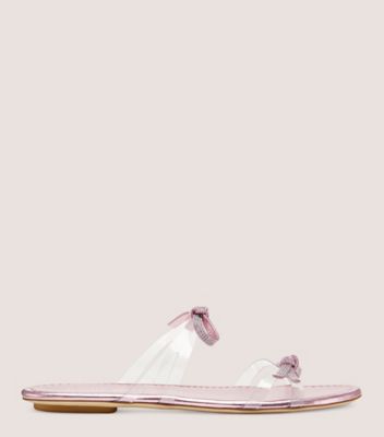 Stuart Weitzman Sw Bow Slide In Clear/cotton Candy