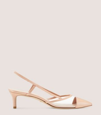 Stuart Weitzman Mondrian 50 Slingback In Poudre/clear