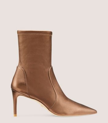 Stuart Weitzman Stuart 75 Stretch Booties In Bronze