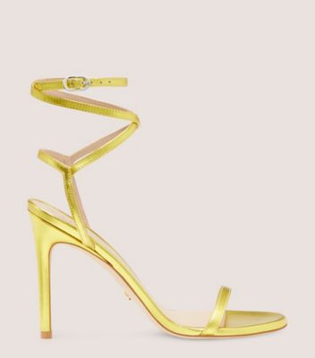 Stuart Weitzman Barelynude 100 Wrap Sandal High Heel Sandals In Key Lime