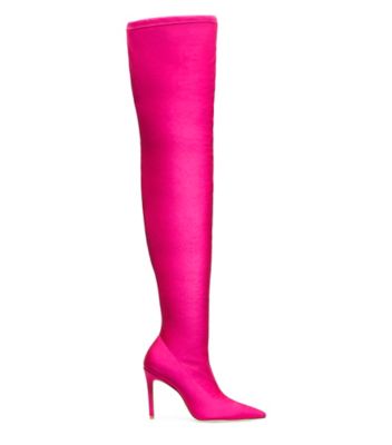 Stuart Weitzman Ultrastuart 100 Stretch Over The Knee Boot In Magenta