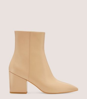 Stuart Weitzman Avenue 75 Block Bootie The Sw Outlet In Golden Beige