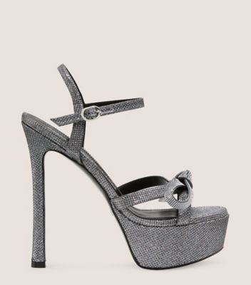 Stuart Weitzman Sw Mega Bow Platform Sandal The Sw Outlet In Gunmetal