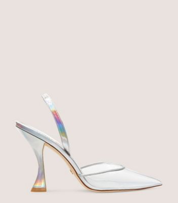 Shop Stuart Weitzman Stuart Xcurve 100 Slingback Sale In Silver & Clear