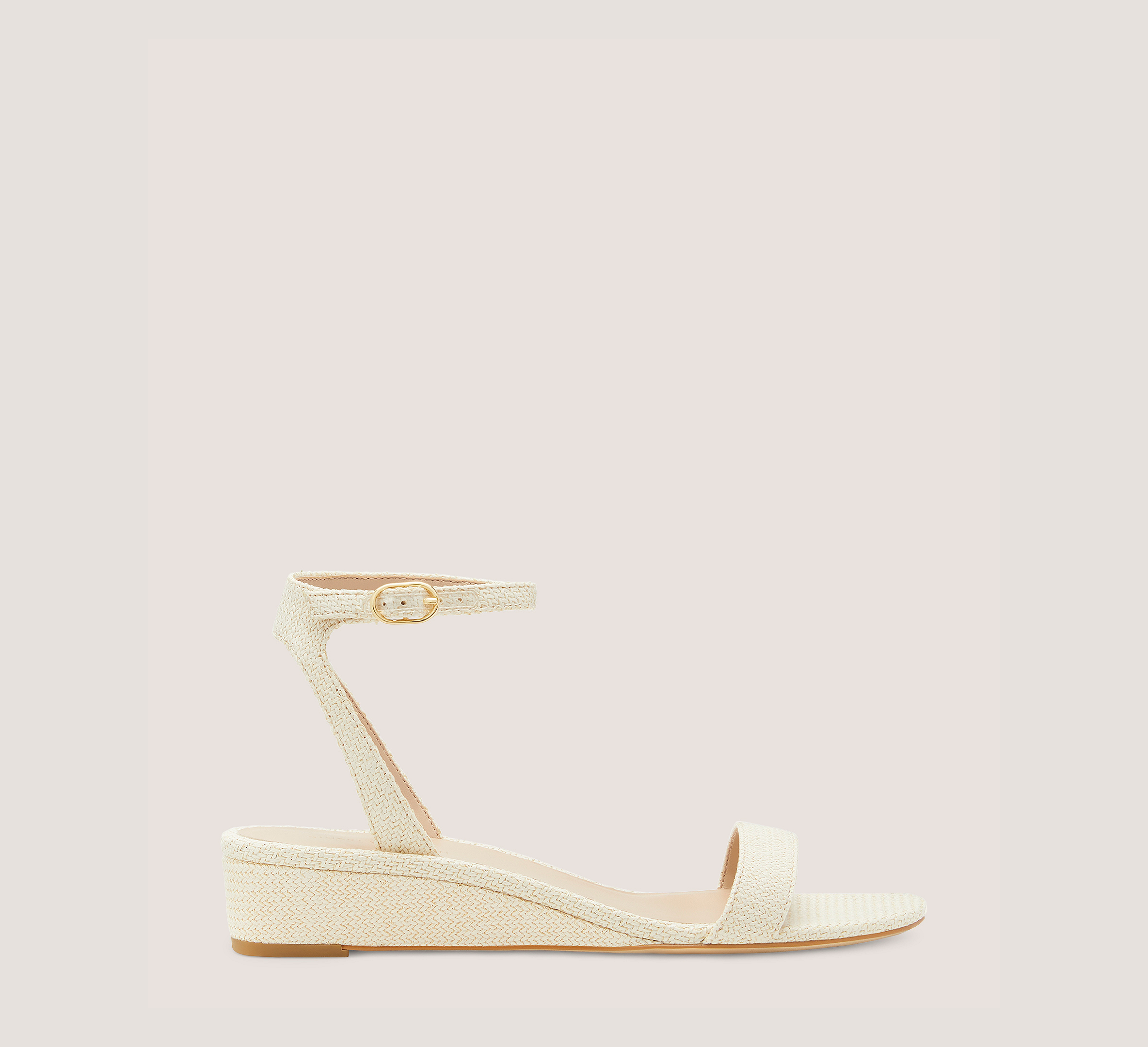 Stuart Weitzman Avenue 35 Ankle-strap Wedge Sandal The Sw Outlet In Ivory