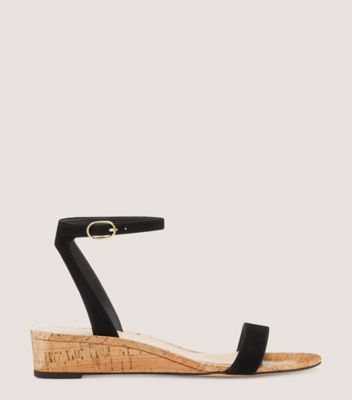 Stuart Weitzman Avenue 35 Ankle-strap Wedge Sandal The Sw Outlet In Black