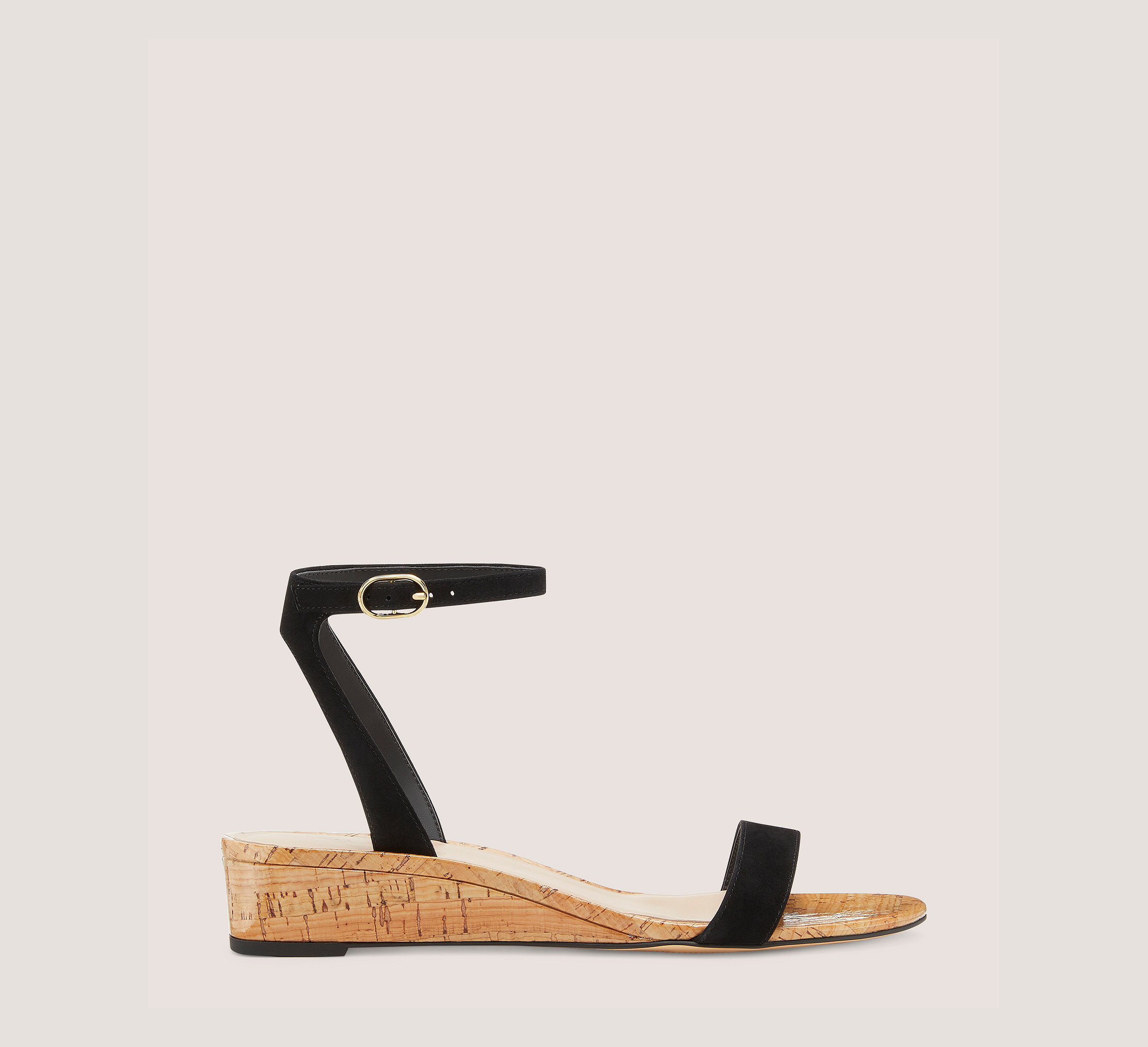 Stuart Weitzman Avenue 35 Ankle-strap Wedge Sandal The Sw Outlet In Black