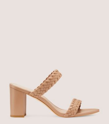 Stuart Weitzman Tuscan 75 Block Slide The Sw Outlet In Sandalwood