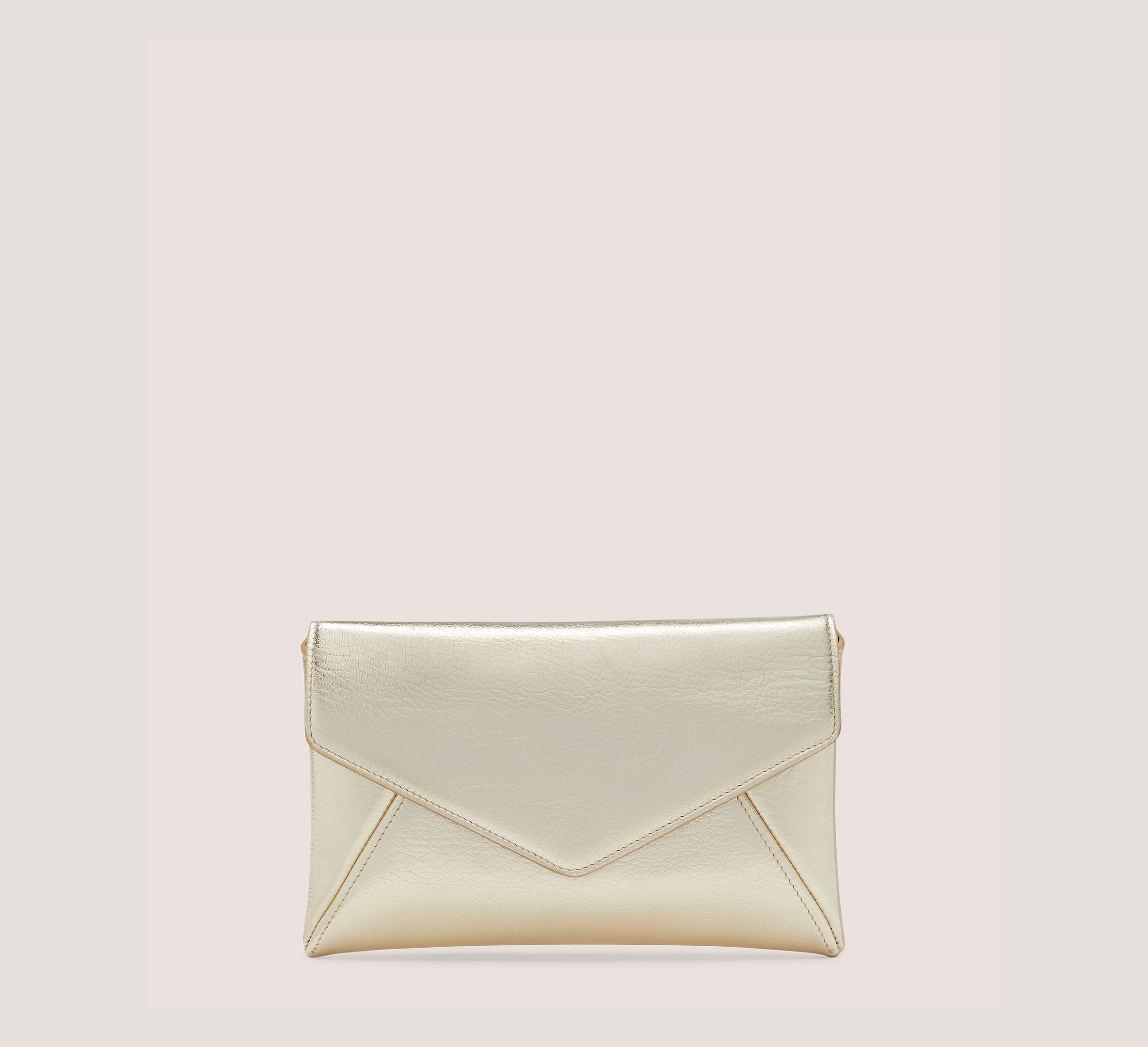Stuart Weitzman The Loveletter Mini Clutch Handbags In Platino Gold